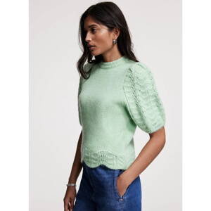 Mint Velvet Green Stitch Sleeve Knit Top